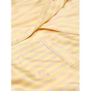 Піжама Glazed Satin Long Pajama Set Yellow Stripe